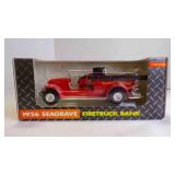 1992 ERTL 1926 John Deere Seagrave Firetruck Bank
