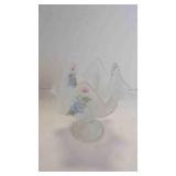 Vintage Six-Petal Satin Handkerchief Compote Vase