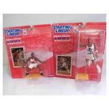 2 1997 Starting Lineup NBA Basketball Figurines