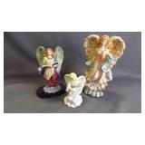 3 Vintage Resin/Ceramic Angel Tabletop Figurines