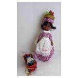 Vintage Handmade African American Folk Art Doll &