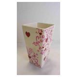 Ceramic Valentines Day Heart & Floral Tapered Vase