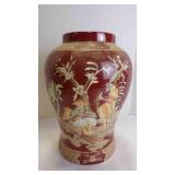 Vintage Asian-Inspired Hand-Painted Porcelain Vase