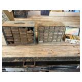 2 Small parts bins and old First aid