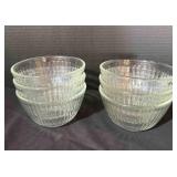 6 Vintage Pyrex Clear Ribbed Bowls