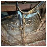 Fireplace tri-fold screen and tools