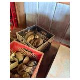 Shelf Contents: Misc. wheels, Blower, gas engine