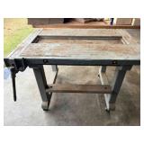 Wood Shop Work Table on Wheels