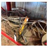 Shelf Contents: Bicycle, scrap, cable