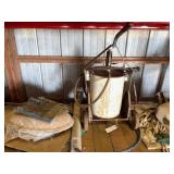 Shelf Contents: grease bucket, yard light, chairs