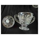 Vintage cut lead crystal creamer & sugar