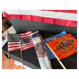 2 USA Flags, 1 Oklahoma yard Flag, USA Flag Set