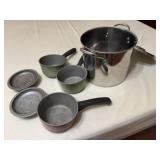 3 Club Ware Aluminum Small Pans and Stock Pot