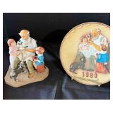1980 Norman Rockwell Plate & Figurine