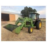 John Deere 2555 Tractor, Vasser 3 pt. Bale Spike