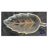 Vintage Clear Glass Leaf Dish
