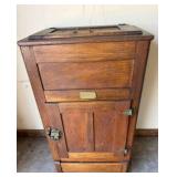 Vintage Wood White Clad Ice Box