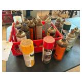 3 crates partially used spray cans