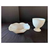 Vintage Milk Glass Footed Dishes