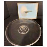 U.S. Senate Clear Glass Platter, Framed Jet Photo