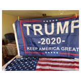 Trump 2020 Flag and American Flag