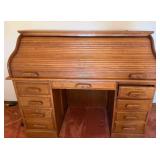 Oak roll top desk, 54" W, 24" D, 45" H