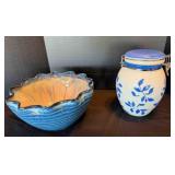 Pottery Bowl & Cookie Jar