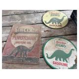 3 Vintage Sinclair Oil and Gasoline Signs