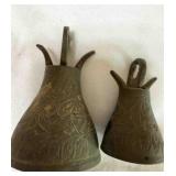 2 VTG Floral Design Bells