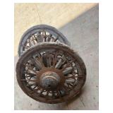 2 Vintage wagon Wheels with scalloped design