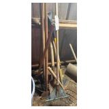 Yard Tools: rake, weed whacker, shovel