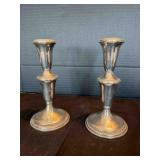 A pair of Sterling Silver-Plated Candle Sticks