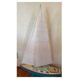 Sorrento Wood Yacht with Sail