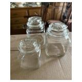 3 Small Clear Canisters