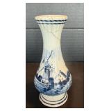 Vintage Cobalt Blue Windmill Vase