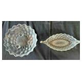 2 Fostoria, Relish boat & candy dish