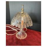 Boudoir Lead Crystal Lamp, Frosted glass deep cut