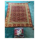 SW Style Afghan & Pillow, 51"x63", pillow is a
