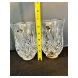 2 Lead Crystal Hurricane Covers for Candles or Lig
