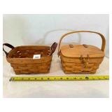 2 Longaberger Baskets 1991 1985? 7" wide both