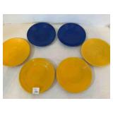 6 Bauer Pottery Ringware 6" Plates Dessert or Brea