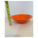 9" Orange unmarked Serving Bowl Harlequin or Fiest