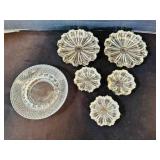 6 Glass Ashtrays 1960s