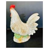 Decorative Ceramic Rooster 12"-white