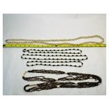 3 Wood Bead Necklaces, Seed Twist Bead Necklace,