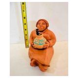 Alvin Cudjo Native American Clay Sculpture signed