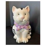 Cat Ceramic Cookie Jar by King Fong-10.5"