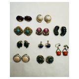 10 pr Vintage Ladies Earrings-Clip-on & Screw