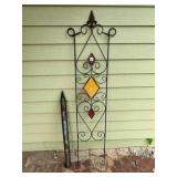 Metal Trellis 11"x56"m metal & Glass leaning