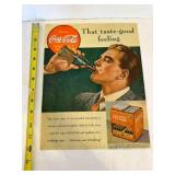 Coca Colo Advertisement page from 1940? 5 cent cok